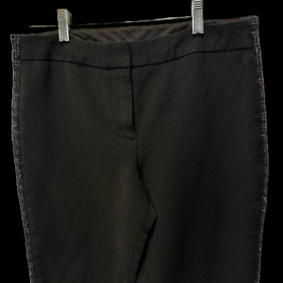Tory Burch Tobie Black Pants with Blue Tweed Tuxedo Stripe! Size 4. EUC - Picture 6 of 11